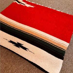 Southwestern Red and Tan Woven Blanket